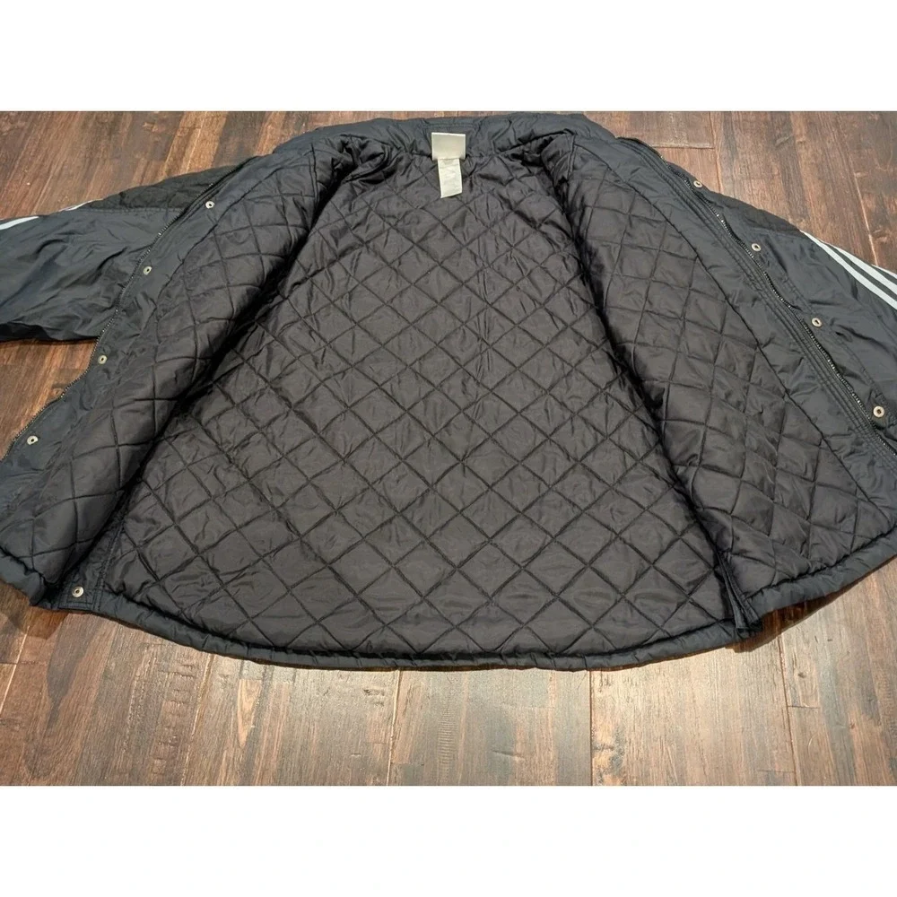 Vintage Adidas Mens XL Black Jacket Puffer Quilted Y2K Grunge‎ 1990s Oversized